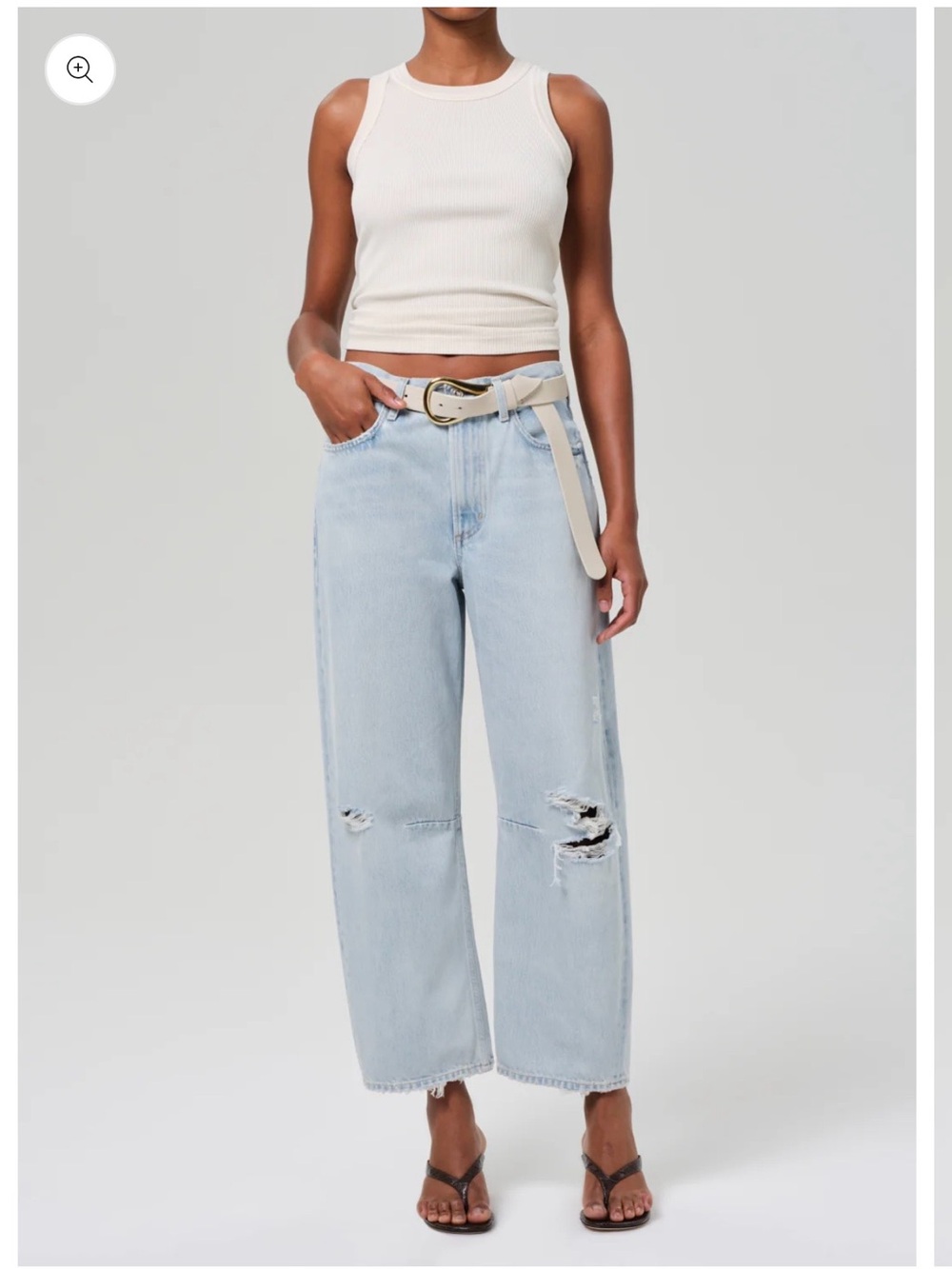 Citizens Of Humanity Light Blue Distressed High-Rise Boyfriend Jeans